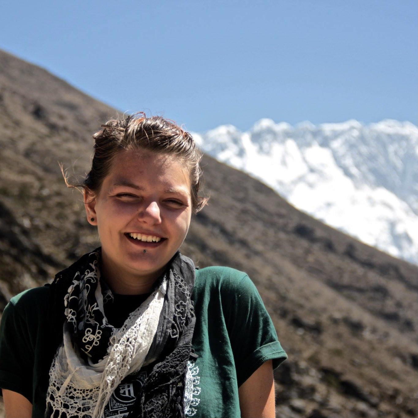 Samantha resting in the Himalayan sun